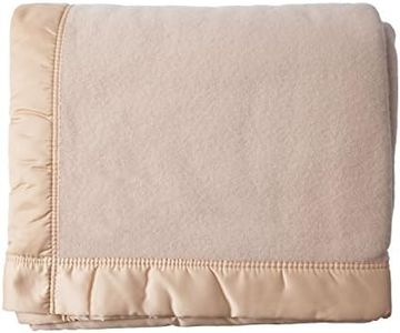 John Atkinson The Wool Company Duchess Merino Wool Blanket - Lightweight Soft Warm Bed Blankets - Champagne Beige King Size 255 x 280 cm - Made in the UK