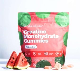 VYBRANCE LABS 3-in-1 Creatine Monohydrate Gummies | 5g Creatine + Taurine + Vitamin B12 | Muscle Strength, Brain Energy & Focus | Sugar-Free Vegan | Men & Women | Watermelon