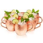 Kitchen Science Moscow Mule Hammered Copper Mugs 16oz (6)