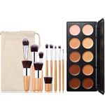 FantasyDay 10 Colour Makeup Contour Palette-Cream Concealer Kit- Blemish Face Contouring Highlighter Palette-Professional Base Foundation Beauty Make up Cream Makeup Blemish Pallet +11pcs Makeup Brush