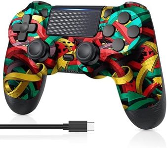 PS4 Controller Wireless, with USB C Cable/1000mAh Battery/Dual Motors/6-Axis Gyro/3.5mm Audio Jack/Multi Touch Pad/Share Button, PS4 Controller Compatible with PS4/Slim/Pro/PC (Colorful Arrows)