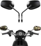 VPZMT Black Harley 8mm Teardrop Rearview Mirrors Fits for Harley Davidson Touring Sportster XL883 1200