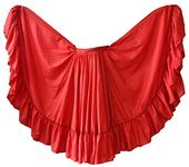 OD Professional Dance Skirt for Folkloric Mexican or Flamenco Dancing Double Circle (Doble Vuelo) - Red - One Size