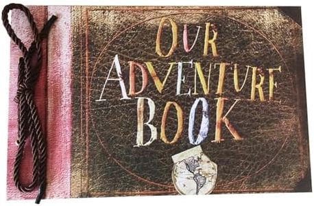 LINKEDWIN Our Adventure Book, Up Scrapbook Album with Movie Themed Postcards, Wedding and Anniversary Photo Album, Memory Keepsake, 11.6 x 7.5 inch, 80 Pages (Light Brown Pages)