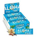 ALOHA Organic Plant Based Protein Bar, Vanilla Almond Crunch, Vegan, 1.9 oz, 12 Bars