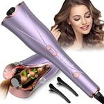 Automatic Curling Iron, 1" Larger Hair Curler Automatic with Dual-Voltage, 3 Temp & Timer, Beach Waves Rotating Curling Iron, Anti-Scald, Auto Shut-Off, Fast Heating for Hair Styling