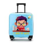 Storite 20 Inches Kids Trolley Bag Hard-Sided Polycarbonate Cartoon Print Suitcase Trolley Bag for Kid's Travel | Kids Trolley Bag – Blue (38 x 24 x 84 Cm)