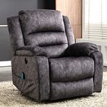 Merax Electric Lift Recliner Chair with USB Port and Padded Seat, Modern Upholstered Reclining Massage Armchair with Heat and Vibration for Elderly for Home Living Room (Gray)