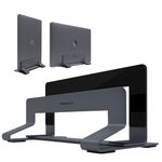 Macally Vertical Laptop Stand for Desk - Adjustable Laptop Holder for Universal Compatibility - Saves Space & Improves Device Airflow - Use as MacBook Stand or Laptop Dock - Weighted Steel Frame