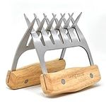 ﻿Joeji's Kitchen Set of 2 Meat Shredder Bear Claws with Robust Wooden Handles - Stainless Steel - Ideal for Chicken Pulled Pork Beef BBQ and More