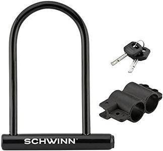 Schwinn Basic U Lock Bike with 2 Keys, Anti Theft Bicycle Lock, Black, Security Level 4