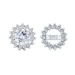 Brilliant Cut 1CT CZ Solitaire Removable Cubic Zirconia Halo Jacket CZ Stud Earrings For Women .925 Sterling Silver