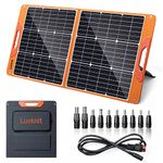 Luvknit 100 Watt Portable Solar Panel For Power Station, Foldable 100W Solar Panel For Camping Hiking Off-Grid Living, Monocrystalline Folding Panel Solar With 5V Usb 18V Dc Output(Black)