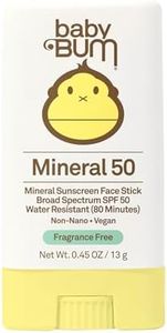Sun Bum Baby SPF 50 Sunscreen Stick, Mineral Roll-On UVA/UVB Face and Body Protection for Sensitive Skin, Fragrance Free, Travel Size, Unscented, 0.45 Oz