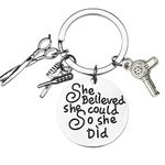 Infinity Collection Hairdresser Jewelry, Hair Stylist Charm Keychain, She Believed She Could So She Did Keychain, for Stylists