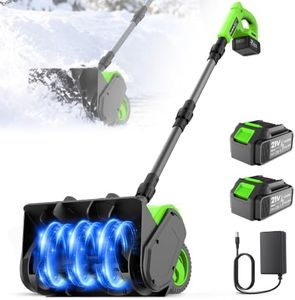 Cordless Snow Shovel, 21V Electric Cordless Snow Blower with Battery and Charger, 19FT Throw Distance, Light