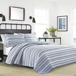 Nautica- Twin Quilt Set, Cotton Reversible Bedding with Matching Sham, Lightweight for All Seasons, Dorm Room Essentials (Jettison Grey, Twin)