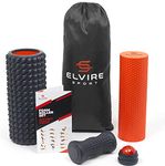 ELVIRE Foam Roller Deep Tissue Massager Set - Includes: Foam Rollers, Massage Roller Soft & Trigger Point, Massage Ball, Foot Roller - Relieves Pain: Back, Legs, Foot Massage Plantar Fasciitis & Neck