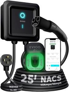 EVIQO Level 2 EV Charger - NACS Charger Compatible with Tesla - 40 Amp EV Level 2 w/NACS, 240V NEMA 14-50 EVSE, 25' EV Charging Cable