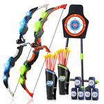 Bow and Arrow Set for Kids - Kids Archery Set with LED Lights - kids bow and arrow set Includes 20 Suction Cup Arrows, 2 Quivers, Standing Target, Outdoor Toys Gifts for 3-12 Years Old