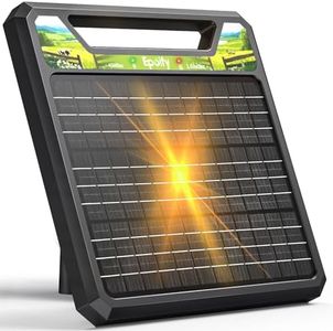 Solar Electric Fence Charger 1.0J, Epoify LD03 45 Mile Fence Energizer with 8W Solar Panel & 8000mAh Battery, Auto Short Circuit Alarm, Weatherproof for Cattle, Horses, Goats & Predator Control