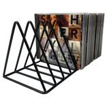 Record-Happy CD Storage Rack Organizer Stand - Compact Disc Holder Display Shelf for CDs, DVDs and Video Games, Holds 18 Jewel Cases - Practical and Functional Wire Metal CD Case Holder (Black, 1)