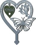 Grave Decorations for Cemetery Dad&Mum Memorial Plaques for Outdoors For Loss of Dad & Mom Graveside Metal Stick Garden Ornaments Marker Father Mother Tribute Remembrance Gifts Heart Decorative