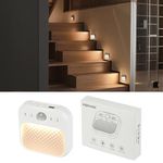 Motion Sensor Lights Indoor, Rechargeable Under Cabinet Lighting Wireless, Battery Powered Closet Light,Portable LED Puck Night Lights for Cabinet, Stair,Kitchen, Counter,Wardrobe (White-1PC)