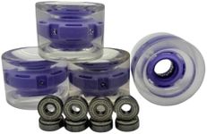 GHOST BOARDS 70mm LED Longboard Wheels - Light Up Wheels for Longboards with ABEC-7 Bearings for Smooth Ride- Bright Skate Wheels Grip Any Surface- Raise Your Ride with Flashy Skate Wheels - Purple