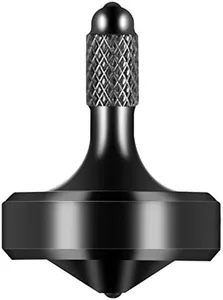 CHEETOP Exquisite Metal Spinning Top, Nicely Machined Stainless Steel Fidget Desk Toy, Perfect Balance Spin Time for Over 8 Mins, Waste Time Efficiently, Easy to Work (Medium Diameter 25mm, Black)