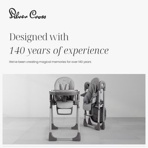 Silver Cross Buffet Highchair – Cool Grey Adjustable Baby Seat