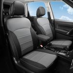 FREESOO 1:1 Fit for Subaru Forester Seat Covers 2018 2017 2016 2015 2014 - Custom Fit Seat Covers Full Set for Subaru Forester - Luxury Waterproof Leather Car Seat Covers - Black & Gray