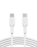 Belkin Boost Charge USB-C to USB-C Cable (USB Type-C Fast Charge Cable for Samsung, Pixel, iPad Pro and More) 2 m, White