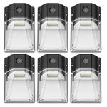 30W Mini LED Wall Pack Light with Dusk to Dawn Photocell, 5000K Wall Pack Light Outdoor Led, AC120V 3600LM Waterproof Outdoor Commercial Lighting Fixture for Garage, Warehouse, Garden, (6 Pack)