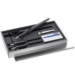 Lamy joy AL black calligraphy fountain pen set - fountain pen with 3 different nibs (1.1/1.5/1.9 mm) - calligraphy pen with ribbon nib & ergonomic grip - incl. 5 T 10 blue ink cartridges