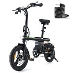 Finbike U1 Electric Bike for Adult/Teens,14" Folding Electric Bicycle with LCD Display,25KM/H & 45KM Range,4H Fast Charge,4 Riding Modes,Rear Shock Absorber,120KG Capacity,Compact Foldable Ebike