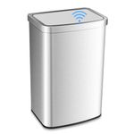 TANGZON 50L Automatic Sensor Kitchen Bin, Stainless Steel Touchless Infrared Motion Trash Bin with Soft Closure Lid & Deodorant Box, Fingerprint-Proof Smart Trash Can Dustbin for Home Office Bathroom