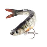 TUXIBIN Pike Fishing Lures, Sea Fishing Lures for Bass Perch Trout, Multi Jointed Swimbaits Slow Sinking Bionic Swimming Lures, Freshwater Saltwater Fishing Accessories 27g/5.39inch TXB1-1