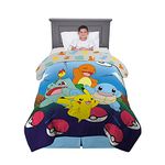 Franco Kids Bedding Soft Microfiber Reversible Comforter, Twin/Full, Pokemon