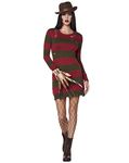 Spirit Halloween Adult A Nightmare on Elm Street Freddy Krueger Sweater Dress Costume - XL