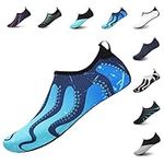 JOINFREE Unisex Blue Octopus Aqua Water Shoes Barefoot Quick-Dry Slip-on Aqua Socks Swimming Snorkeling Shoes for Men Women (Blue Octopus, 45-46,14-15 M US Women / 12-13 M US Men)