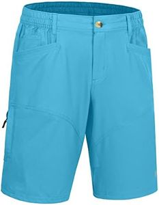 Little Donkey Andy Men's Hiking Cargo Shorts with 9 Pockets Lightweight Water-Resistant Quick Dry Golf Travel Shorts Malibu Blue S