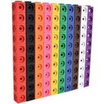 edxeducation Math Cubes Plastic Maths Manipulatives - 10 Colours - 5 Geometric Shapes on Each Block - Classroom Learning Supplies, Early Years Learning, Counting Toys , Set of 100 ,Multicolor