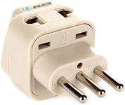 OREI Grounded Universal 2 in 1 Plug Adapter Type L for Italy, Uruguay & more - CE Certified - RoHS Compliant WP-L-GN