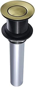 Kingston Brass EV8003 Push Pop-Up Drain Without Overflow Hole, 22 Gauge, Antique Brass