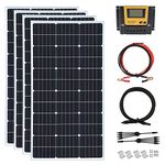 WUZECK 400 Watt 12Volt/24Volt Solar Panel Kit 4X100W Monocrystalline Module 40A Charge Controller for RV, Boats, Trailer, Camper,Off-Grid System (400W Solar Kit)