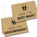 LADY & HOME Best Man Proposal Cards 6 Will You Be My Groomsman and 2 Will You Be My Best Man Cards with 8 white Envelopes(Brown-Bold)