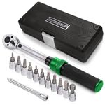 UYECOVE Torque Wrench Set 1-25 Nm, Bike Torque Wrench 1/4 inch-13PCS, Torque Wrench for MTB, Bicycle with Hex, Torx Bit Sockets, 10cm Extension Bar, Storage Case