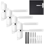 Gisafai 4 Pcs Automatic Door Closer, Spring Door Closer Heavy Duty Self Closing Door Hinges, Convert Hinged Doors to Self Closing Doors, Automatic Door Opener and Closer for Gate Garage Safety, White