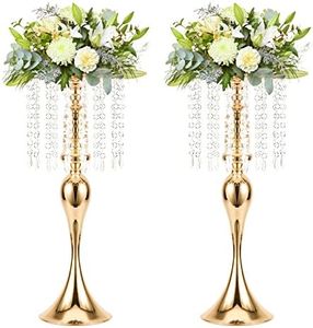 LANLONG 2PCS Wedding Centerpieces for Tables 54cm, Acrylic Crystal Flower Stand Road Lead for Wedding Party Dinner Christmas Table Centerpiece Event Decoration